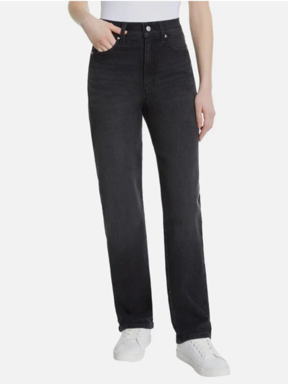 Gloria Vanderbilt Women's Relaxed Straight Leg Jean High Rise Black Size 16